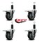 Service Caster 3.5'' Thermoplastic Rubber Swivel 1-1/4'' Expanding Stem Caster Set Total Lock Brake, 4PK SCC-EXTTL20S3514-TPRB-114-4 - alternate 2